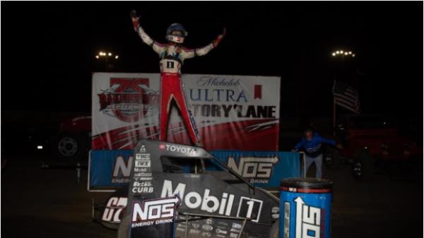 Buddy Kofoid Outduels Kyle Larson for Bako Win; Chris Windom Leads Standings by 1