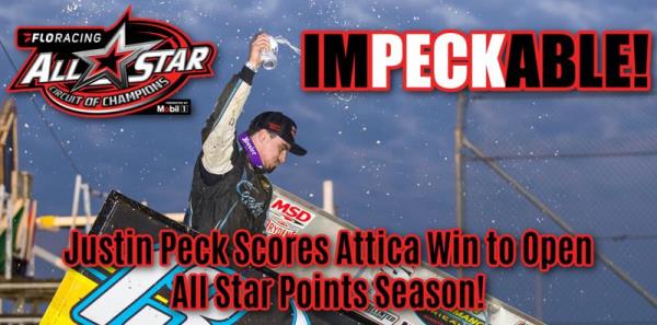 Justin Peck Opens All Star Points Championship with Sprint Nationals Win at Attica Raceway Park