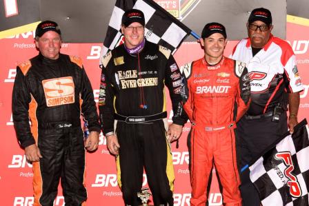 Greg Hodnett topped Tim Shaffer and Kyle Larson on Night #1 of the Knoxville Nationals (Paul Arch Photo)