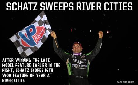 Donny Schatz took the WoO stop at River Cities Friday (Dave Biro - DB3 Imaging)