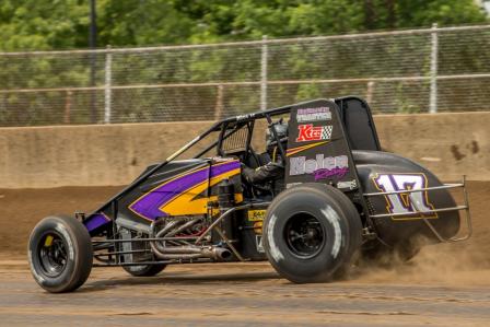 Chris Windom was triumphant in Saturday's Bettenhausen 100 on the Springfield Mile (Dallas Breeze Photo)