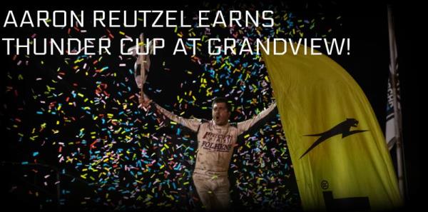 Aaron Reutzel Holds off Rahmer and Larson for Thunder Cup Win at Grandview Speedway