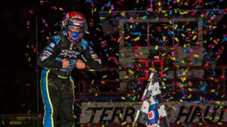 Brady Bacon captured his second career "Jim Hurtubise Classic" victory Friday night at the Terre Haute (Ind.) Action Track. (Ryan Sellers Photo)