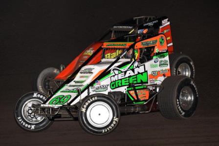 Kevin Thomas, Jr. became the first three-time winner of the "Haubstadt Hustler" Saturday night at Tri-State Speedway. (Neil Cavanah Photo)