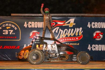 CJ Leary won the Silver Crown event at Saturday's Four Crown at Eldora (Rich Forman Photo)