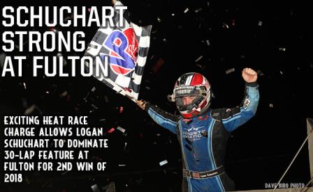 Logan Schuchart picked up the win Saturday at Fulton Speedway with the WoO (Dave Biro/DB3 Imaging)