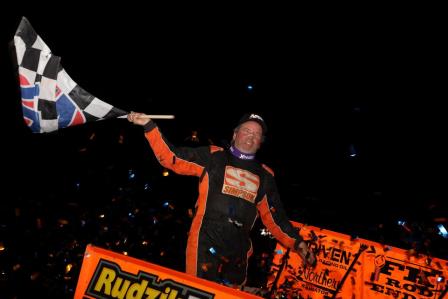 Tim Shaffer celebrates his win on the opening night of WoO action in Vegas