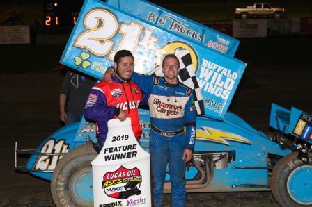 Thomas Kennedy won his second ASCS feature in a row Friday night at US36 (Mike Spieker/ASCS Photo)
