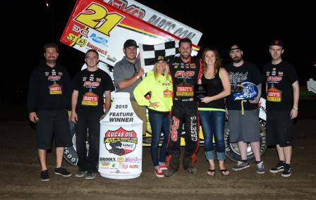 The team in Victory Lane at Belleville (Joe Orth/ASCS Photo)