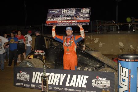 Tyler Courtney won the final "Hoosier Hundred" Thursday at the Indiana State Fairgrounds (Mark Funderburk Racing Photo)