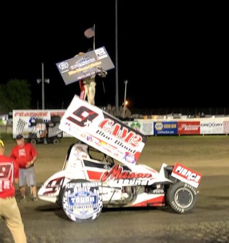 Paul Nienhiser picked up the $3,000 MOWA win at Lee County Speedway Friday