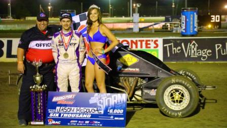 Jason McDougal's first "Eastern Storm" victory came in just his second career "Eastern Storm" start.  With Brady Bacon's win Tuesday at Grandview, it now makes Oklahoma natives 2-0 thus far in the mini-series. (Rich Forman Photo) (Highlight Video from FlorRacing.com)