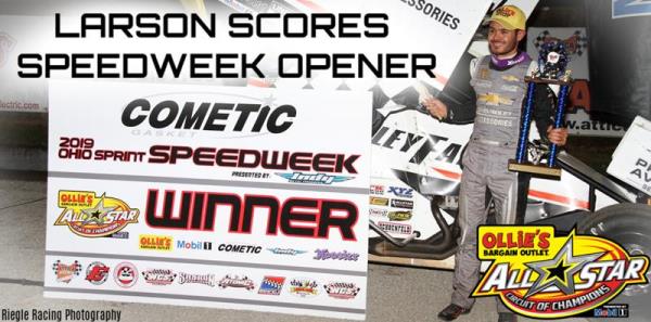 Kyle Larson Opens Cometic Gasket Ohio Sprint Speedweek Presented by Indy Metal Finishing with Convincing Victory at Attica Raceway Park
