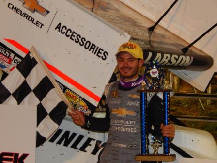 Kyle Larson won the opener at Attica Friday