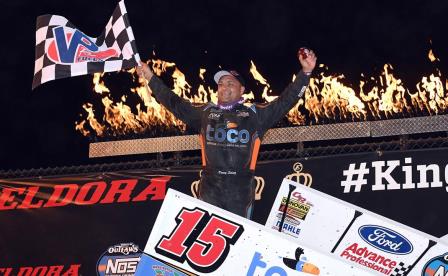 Donny Schatz won the Knight Before the King's Royal Friday at Eldora (Frank Smith Photo) (Highlight Video from DirtVision.com)