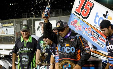 Donny Schatz won the $20,000 Williams Grove Summer Nationals finale Saturday (Christina Signor Photo) (Video Highlight from DirtVision.com)