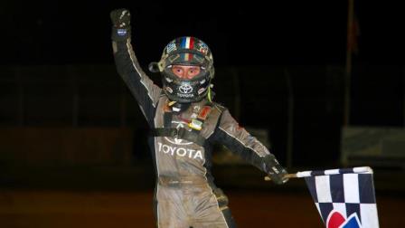 Logan Seavey's triumph Saturday at Lanco gave him the distinction of being the only driver to claim a victory during Indiana Midget Week, Mid-America Midget Week and Pennsylvania Midget Week in 2019.(Michael Fry Photo) (Video from FloRacing.com)
