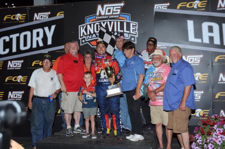 David Gravel picked up the win on Night #2 of the Knoxville Nationals Thursday (Ken Berry Racing Pix) (Video Highlight from DirtVision.com)