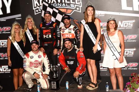 Kerry Madsen won FVP "Hard Knox" Night at Knoxville, and brought Logan Schuchart, David Gravel and Dominic Scelzi with him to Saturday night's finale (Paul Arch Photo) (Highlight Video from DirtVision.com)