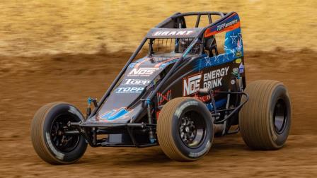 #4 Justin Grant (Ione, Calif.) captured the victory in Wednesday's #GYATK Night at Kokomo Speedway.(Adam Mollenkopf Photo) (Video Highlight from FloRacing.com)