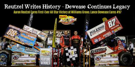 Aaron Reutzel and Lance Dewease were the big winners with the All Stars at Williams Grove Friday (Foto Bomb Production)
