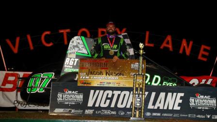 Jacob Wilson (Crawfordsville, Ind.) won his first career USAC Silver Crown race Sunday night in the Ted Horn 100 at the Du Quoin State Fairgrounds.(Rich Forman Photo) (Video Highlight from FloRacing.com)