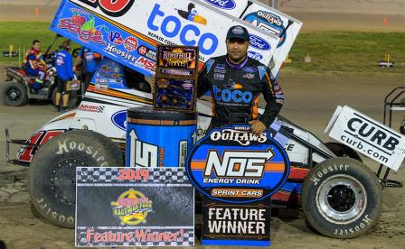 Donny Schatz won with the WoO at Dodge City Friday (Tim Aylwin Photo) (Video Highlight from DirtVision.com)