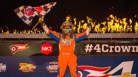 Saturday night's USAC NOS Energy Drink National Midget 4-Crown Nationals Midget feature winner Tyler Courtney.(Dallas Breeze Photo) (Video Highlights from FloRacing.com)