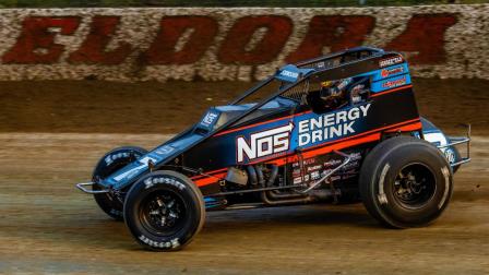 Tyler Courtney became the first driver to win four consecutive Eldora Speedway USAC AMSOIL National Sprint Car features at Saturday's 4-Crown Nationals presented by NKT.tv. (Ryan Sellers Photo) (Video Highlights from FloRacing.com)