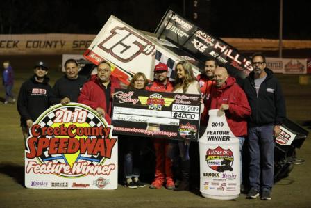 Sam Hafertepe Jr. won the ASCS stop at Creek County Saturday (David Campbell Photo) (Video Highlights from Racinboys.com)