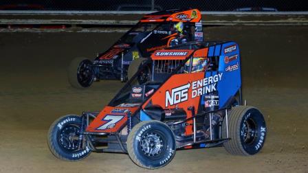 Tyler Courtney (#7BC) en route to Thursday night's Jason Leffler Memorial victory at Wayne County Speedway in Wayne City, Illinois (Neil Cavanah Photo) (Video Highlights from FloRacing.com)