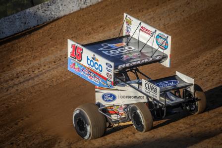 Donny Schatz registered the first WoO win with a Ford under the hood since 1998 Friday at Lakeside (Dave Biro - DB3 Imaging) (Video Highlights from DirtVision.com)