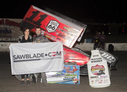 Roger Crockett won the finale at Devil's Bowl's Winter Nationals Saturday (ASCS Photo)