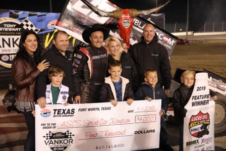 Scott Bogucki won the season finale for ASCS at Texas Motor Speedway.  Sam Hafertepe Jr. won the championship (David Campbell Photo) (Video Highlights from Racinboys.com)