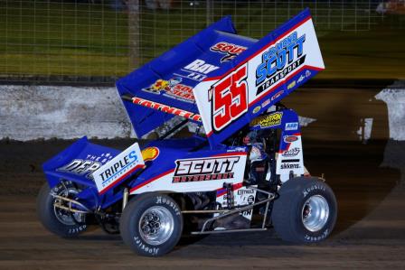 Brooke Tatnell won with WSS at Borderline Speedway (Corey Gibson Photography) (Video Highlights from SpeedShiftTV.com)