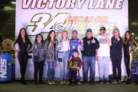 Kyle Larson won night #2 at the Chili Bowl (Dave Biro - DB3 Imaging) (Video Highlights from Racinboys.com)