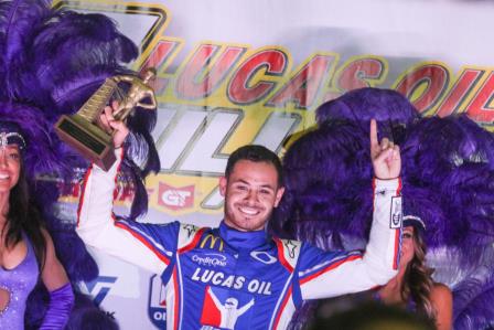 Kyle Larson added a win at the Chili Bowl to his list of accomplishments on Saturday (Brendan Bauman Photo)