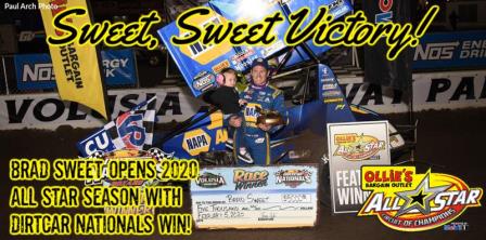 Brad Sweet won the season opener for the All Stars at Volusia (Paul Arch Photo) (Video Highlights from FloRacing.com)
