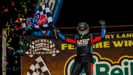 Chris Windom captured Saturday night's Winter Dirt Games XI feature at Bubba Raceway Park, his first for Tucker-Boat Motorsports in his second series start for the team (DB3, Inc. Photo) (Video Highlights from FloRacing.com)