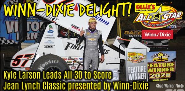 Kyle Larson Goes Wire-to-Wire to Score Jean Lynch Classic Presented by Winn-Dixie Main Event Victory at East Bay Raceway Park