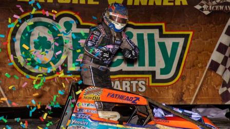 Brady Bacon became just the 13th driver to record at least 30 career USAC AMSOIL National Sprint Car wins with Friday's triumph at Bubba Raceway Park (Rich Forman Photo) (Video Highlights from FloRacing.com)