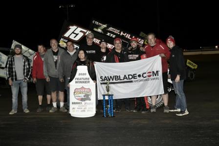 Sam Hafertepe Jr. won the ASCS finale at Canyon Speedway Park Saturday (Ben Thrasher Photo) (Video Highlights from Racinboys.com)