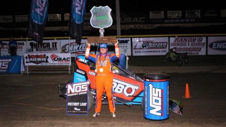 Friday's Werco Manufacturing T-Town Midget Showdown presented by B & H Contractors USAC NOS Energy Drink National Midget feature winner, Tyler Courtney (Rich Forman Photo) (Video Highlights from FloRacing.com)