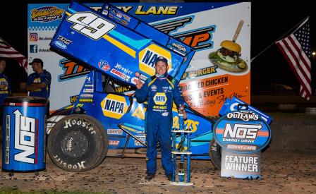 Brad Sweet won Friday's WoO opener at Beaver Dam Raceway (Trent Gower Photo) (Video Highlights from Dirtvision.com)