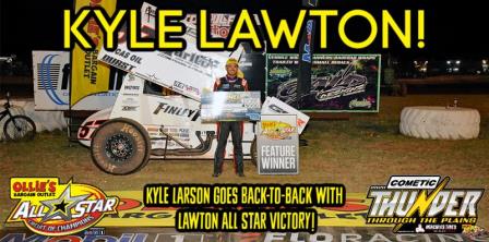 Kyle Larson won the All Star stop at Lawton (Lonnie Wheatley Photo) (Video Highlights from FloRacing.com)