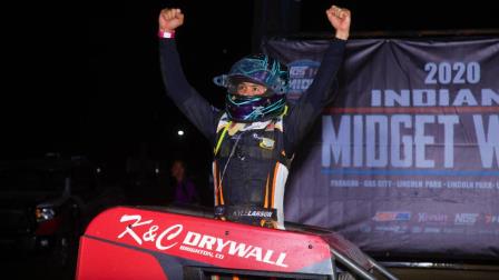 Kyle Larson won Tuesday night's Indiana Midget Week opener at Paragon Speedway (Rich Forman Photo) (Video Highlights from FloRacing.com)