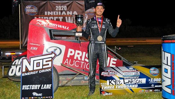 Kyle Larson 2 for 2 in Indiana Midget Week with Gas City Score
