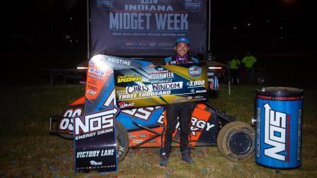 Chris Windom (#89) collected the victory during the fourth round of Indiana Midget Week Friday night at Lincoln Park Speedway (Rich Forman Photo) (Video Highlights from FloRacing.com)