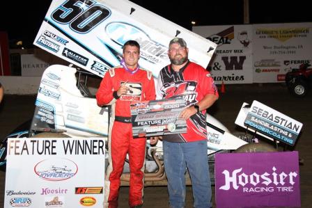 Paul Nienhiser won the Sprint Invaders feature at 34 Raceway Saturday (MF Photography)