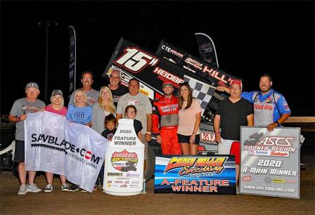 Sam Hafertepe Jr. won the ASCS stop at Caney Valley Speedway (Lonnie Wheatley Photo) (Video Highlights from Racinboys.com)